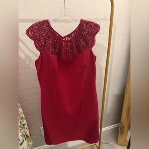 Elegant Maroon Lace Dress